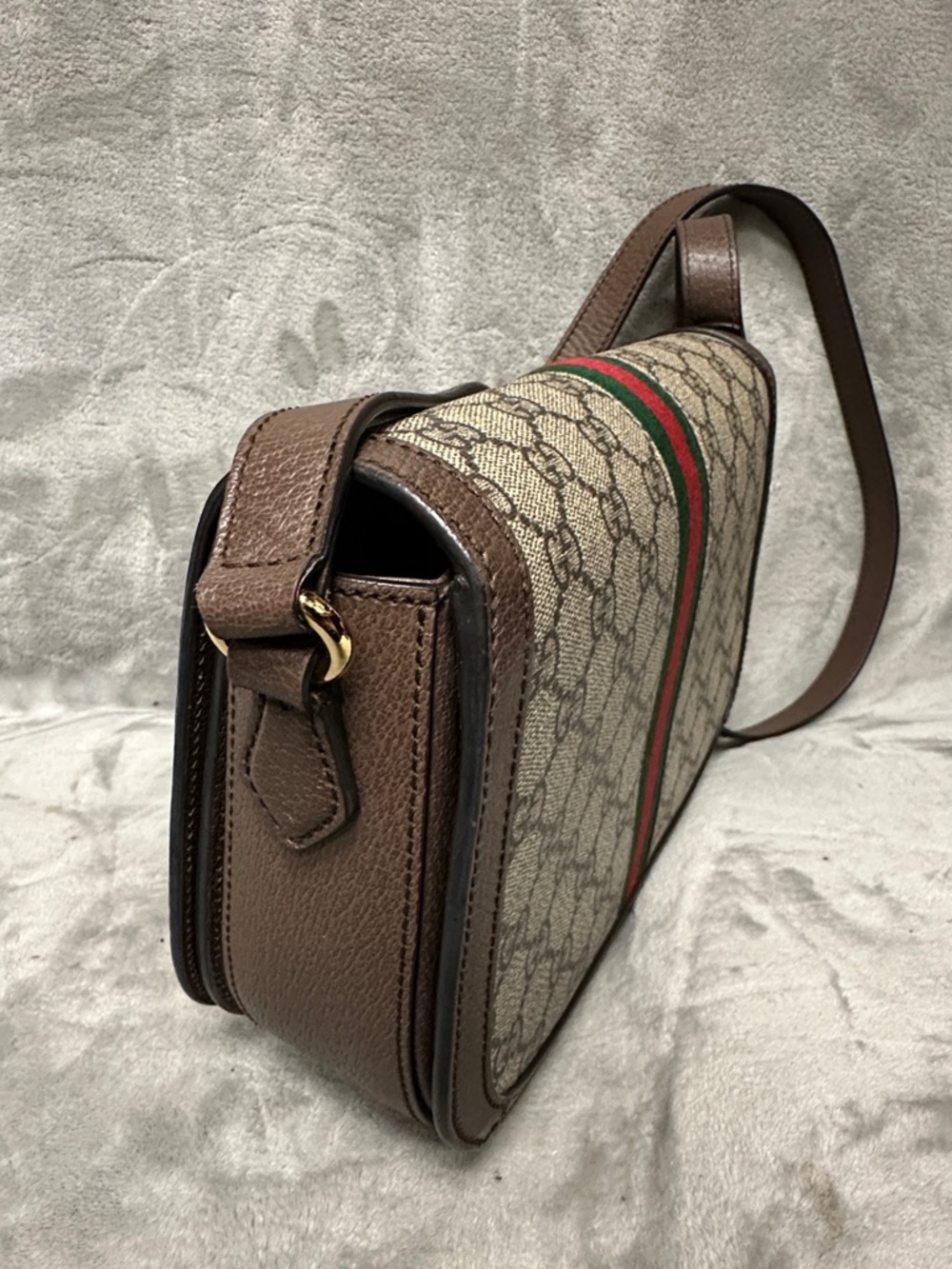 Bundle! Gucci GG Supreme Monogram Web Small Ophidia Flap Bag - Picture 12 of 14